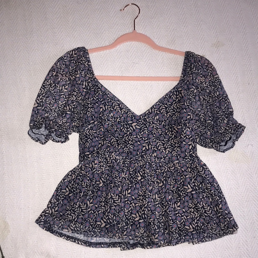 FRANCESCAS Mi Ami Blue Floral Blouse 💙